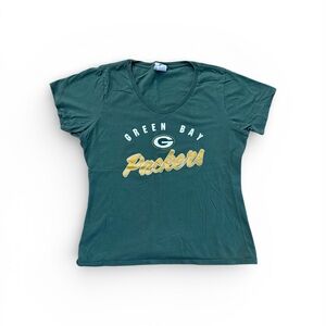 Green NFL Green Bay packers Cotton Women's Short Sleeve Tee